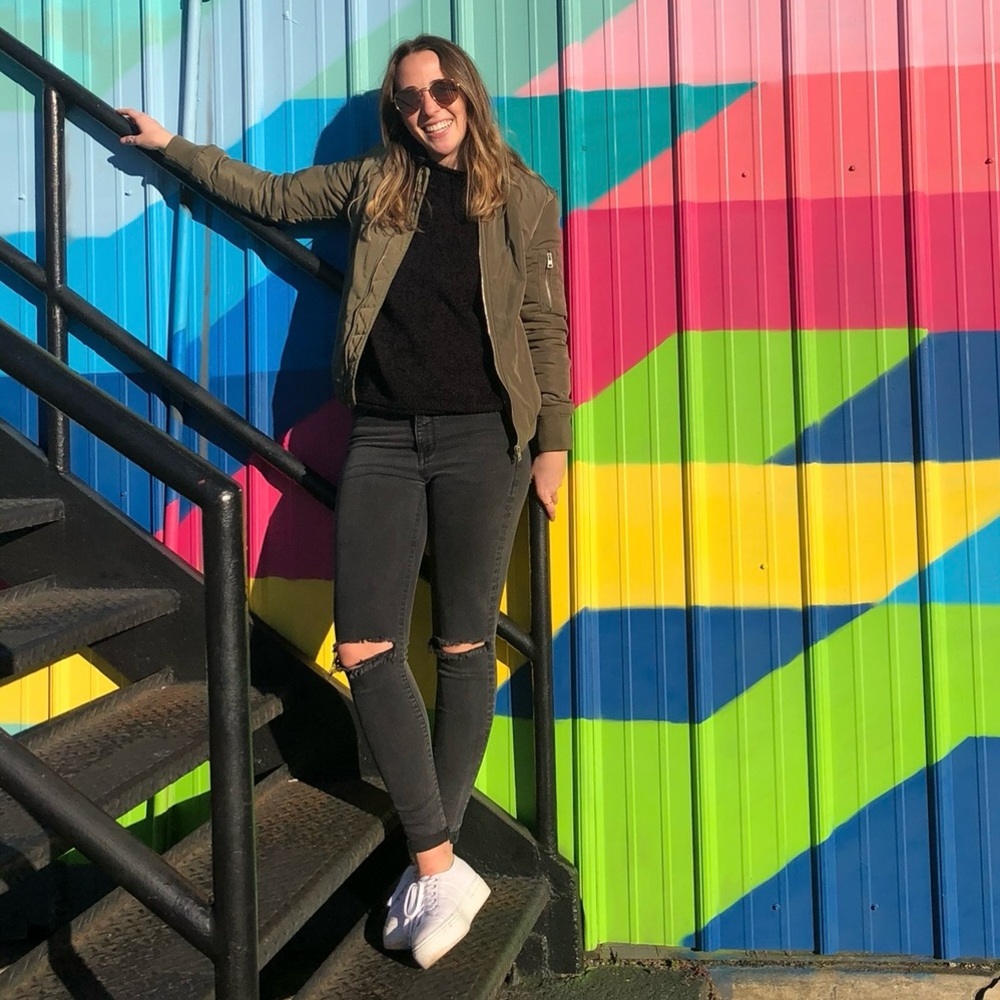 Army green bomber jacket from Francesca’s